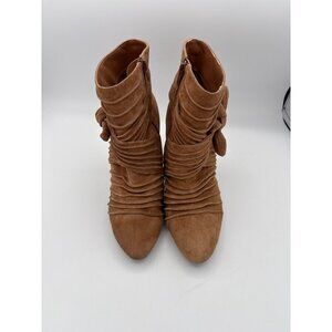 Womens Bijou New York Leather & Man-Made Materials Ankle Boots Size 7.5W Brown M